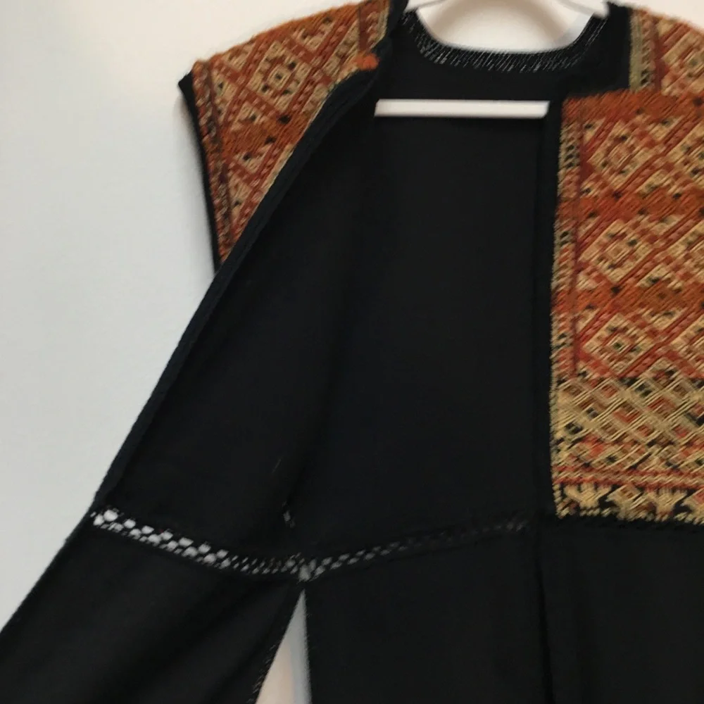 Long Line Vest + Scarf Medium Brown Black